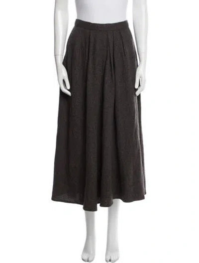 Pre-owned Oscar De La Renta Midi Length Skirt In Brown