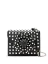 Oscar De La Renta Crystal Stud Shoulder Bag In Black
