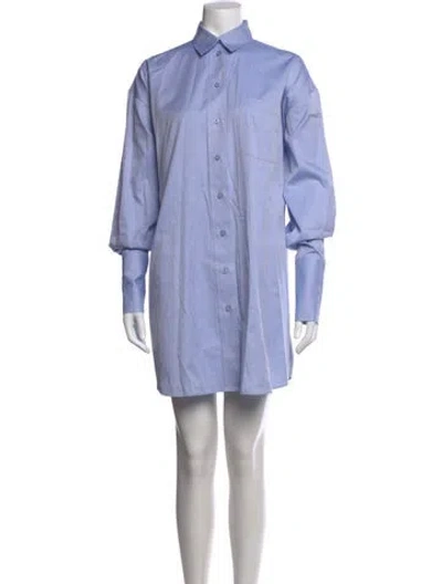 Pre-owned Oscar De La Renta Mini Dress In Blue