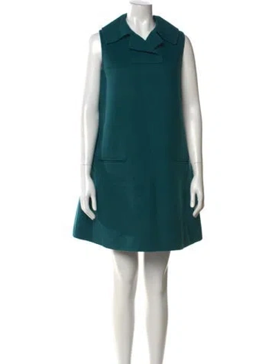 Pre-owned Oscar De La Renta Mini Dress In Green