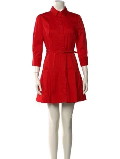Pre-owned Oscar De La Renta Mini Dress W/ Tags In Red