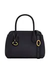 Oscar De La Renta Pebbled Leather Top Handle Bag