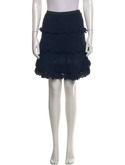 Pre-owned Oscar De La Renta Mini Skirt In Blue