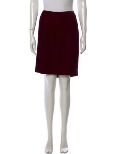 Pre-owned Oscar De La Renta Mini Skirt In Burgundy
