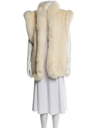 Pre-owned Oscar De La Renta Mink Faux Fur Coat In Neutral