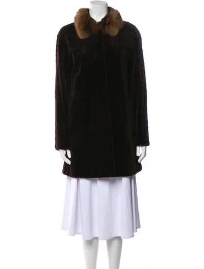 Pre-owned Oscar De La Renta Mink Fur Coat In Multi