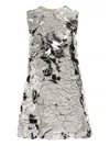 Oscar De La Renta Mirrored Floral Shift Mini Dress In Multi