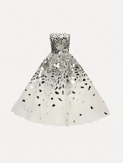 Oscar De La Renta Mirrored Mosaic Cocktail Dress In Multi