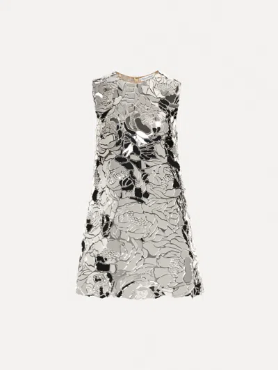 OSCAR DE LA RENTA MIRRORED MOSAIC SHIFT DRESS