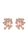 Oscar De La Renta Mixed-crystal Cluster Earrings In Gold