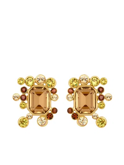 Oscar De La Renta Mixed-crystal Cluster Ring In Gold