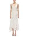 Oscar De La Renta Mixed Media Dress In Ivory