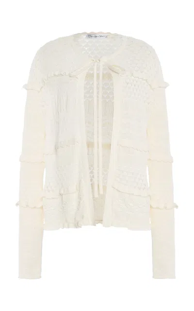 Oscar De La Renta Mixed-stitch Silk-cotton Cardigan