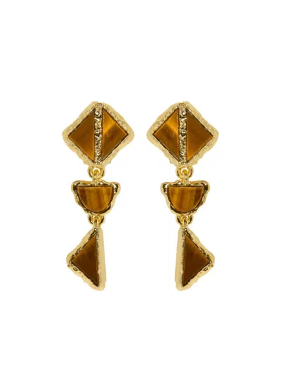 OSCAR DE LA RENTA MIXED-STONE CLIP-ON EARRINGS
