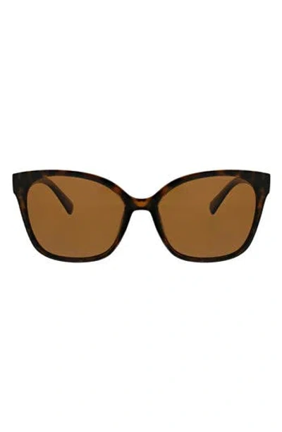 Oscar De La Renta Modern 54mm Square Butterfly Polarized Sunglasses In Tortoise