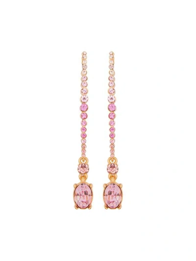 Oscar De La Renta Moon And Oval Drop Earrings In Rose Gold Multi