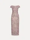 Oscar De La Renta Mosaic Crystal Embroidered Gown In Pink