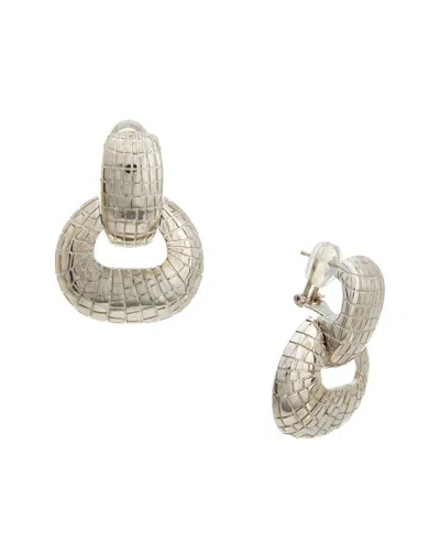 Oscar De La Renta Mosaic Textured Earrings In Metallic