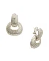 Oscar De La Renta Mosaic Textured Earrings In Silver