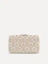 Oscar De La Renta Mother Of Pearl Embroidered O Minaudire In White