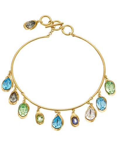 Oscar De La Renta Multicolored Crystal Necklace In Gold