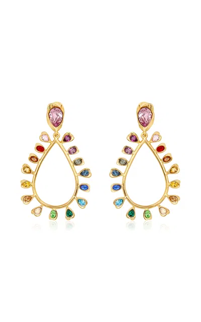 Oscar De La Renta Multicolored Drop Scramble Clip-on Earrings