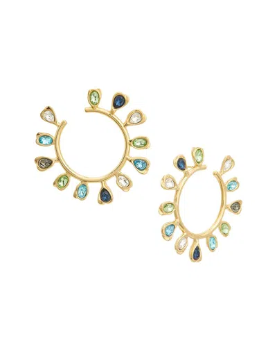 Oscar De La Renta Multicolored Hoop Earrings In Gold