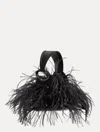Oscar De La Renta Nano Ostrich Feather O Handle Bag