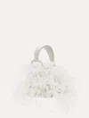 Oscar De La Renta Nano Ostrich Feather O Handle Bag