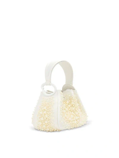 Oscar De La Renta Nano Pearl Embroidered O Handle Bag