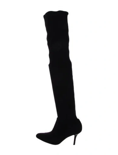 Pre-owned Oscar De La Renta Neoprene Sock Boots In Black