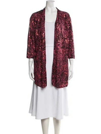 Pre-owned Oscar De La Renta Nylon Patterned Jacket In Multi