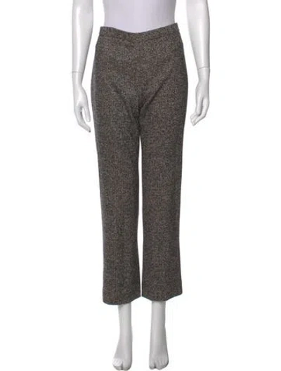 Pre-owned Oscar De La Renta Nylon Straight Leg Pants In Black