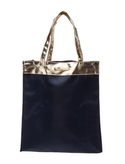Pre-owned Oscar De La Renta Nylon Tote In Blue