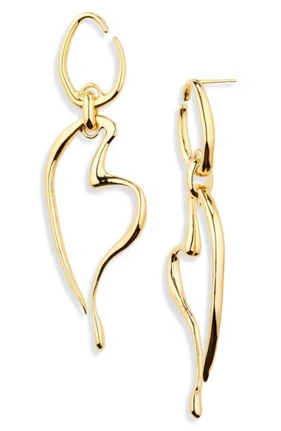 Oscar De La Renta O & Heart Drop Earrings In Gold