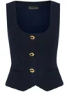 Oscar De La Renta O Button Tweed Vest In 蓝色