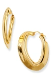 Oscar De La Renta O-disc Hoop Earrings In Gold