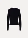 Oscar De La Renta O Flower Cashmere Pullover In Black