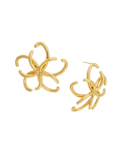Oscar De La Renta O Flower Hoop Earrings In Gold