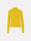 Oscar De La Renta O Flower Mock Neck Cashmere Pullover