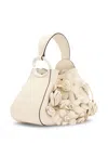 Oscar De La Renta O Handle Floral-appliqué Bag In Neutrals