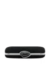 Oscar De La Renta O Minaudière Velvet Clutch Bag In Black