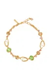 Oscar De La Renta O Pearl And Crystal Necklace In Multi