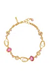 Oscar De La Renta O Pearl And Crystal Necklace In Pink