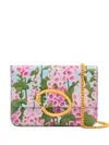 Oscar De La Renta O Pochette Floral Chain Shoulder Bag In Pink