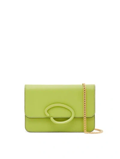 Oscar De La Renta O Pochette Leather Shoulder Bag In Green