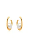 Oscar De La Renta O-shaped Pearl Earrings In Gold