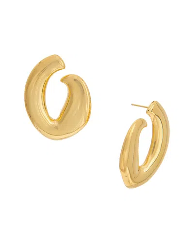 Oscar De La Renta O Smooth Metal Earrings In Gold