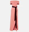 Oscar De La Renta Off-the-shoulder Wool-blend Gown In Red