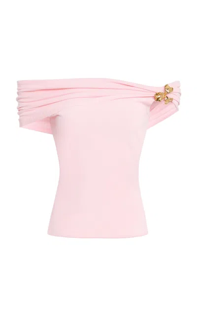 Oscar De La Renta Off-the-shoulder Top In Pink